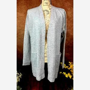 Love Ellie Two Pocket Open Cardigan - Gray - size L